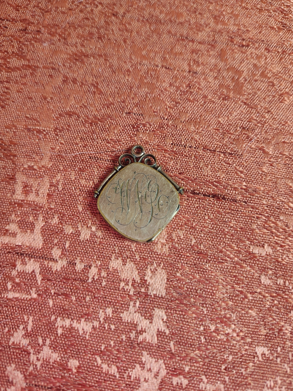 Vintage Monogrammed Gold-Tone Locket Pendant - Gold